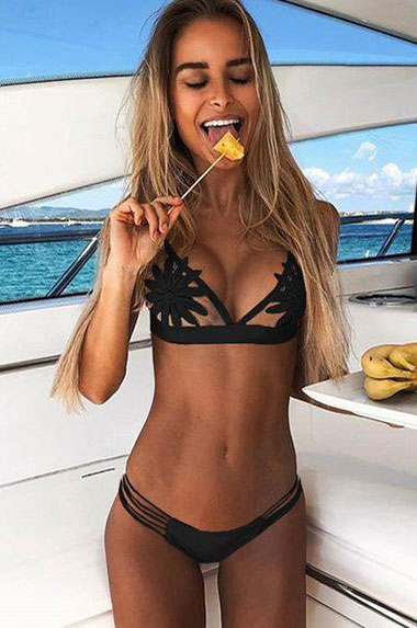 Sexy girl on Viking catamaran